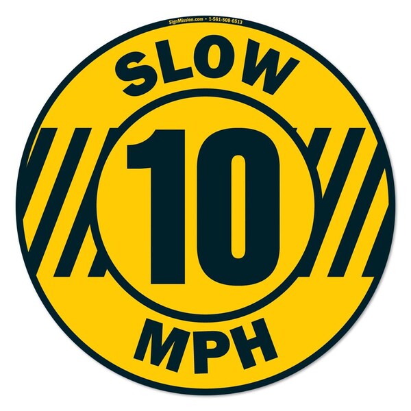 Slow 10 Mph 16in Non-Slip Floor Marker, 12PK, 16 in L, 16 in H, FD-C-16-12PK-99891